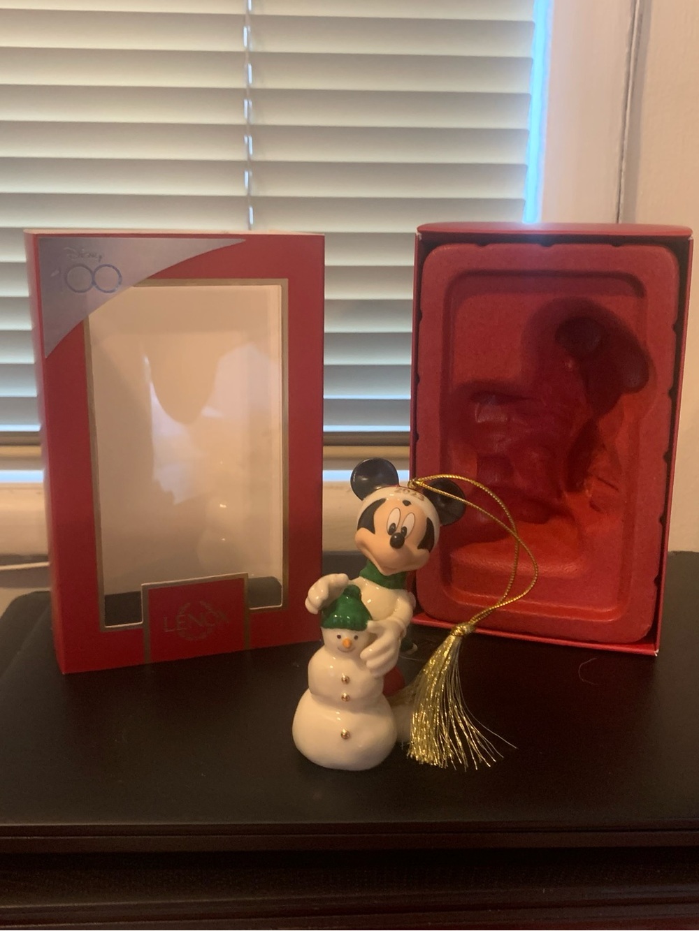 Disney Showcase Collection- Mickey Mouse with Snowman Holiday Ornament by Lenox